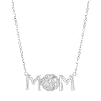 Macy's | Diamond Basketball Mom Pendant Necklace (1/20 ct. t.w.) in Sterling Silver or 14k Gold-Plated Sterling Silver, 16" + 2" extender,商家Macy's,价格¥655