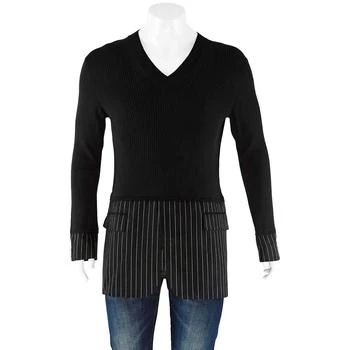 Burberry | Men's Tailored Panel Rib Knit Silk Blend Sweater 1.8折