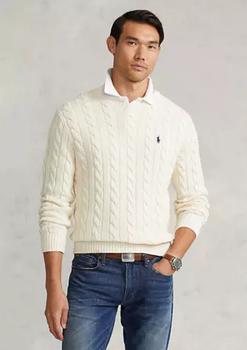 商品Cotton Cable Knit Driver Long Sleeve Sweater图片