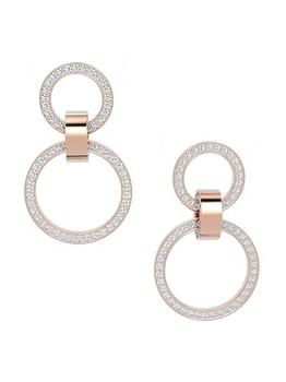 商品Swarovski | Hollow Rose Goldplated Crystal Circular Drop Earrings,商家Saks Fifth Avenue,价格¥1412图片