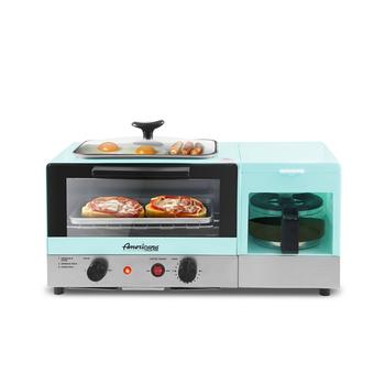 商品Elite Gourmet | 3-in-1 Breakfast Center Station, 4-Cup Coffeemaker, 2 Slice Toaster Oven with 15min Timer, 9.5" Nonstick Griddle with Glass Lid,商家Macy's,价格¥549图片