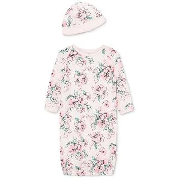 Little Me | Baby Girls Sleep Gown and Hat Set, 2 Piece Set 独家减免邮费