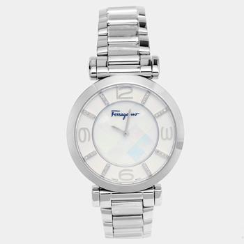 推荐Salvatore Ferragamo Mother of Pearl Diamond Stainless Steel Gancino Deco FG3050014 Women's Wristwatch 39 mm商品