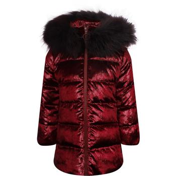 推荐Girls sparkle padded coat with fur trim商品