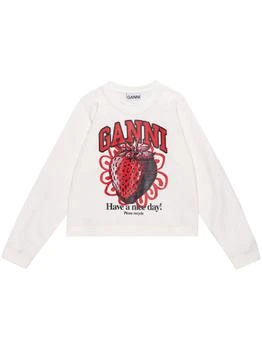 推荐GANNI - Printed Organic Cotton Sweatshirt商品