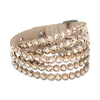 product Silver-Tone Crystal & Fabric Wrap Bracelet image