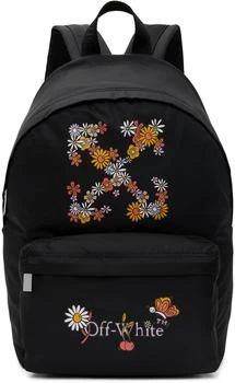 Off-White | Kids Black Funny Flowers Backpack,商家Ssense US,价格¥2766