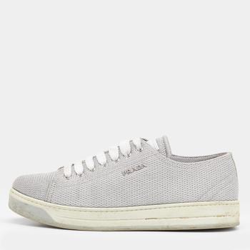 [二手商品] Prada | Prada Sport Silver Fabric Low Top Sneakers Size 39商品图片,5.7折