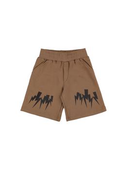 商品Neil Barrett | Thunder Print Cotton Sweat Shorts,商家LUISAVIAROMA,价格¥255图片