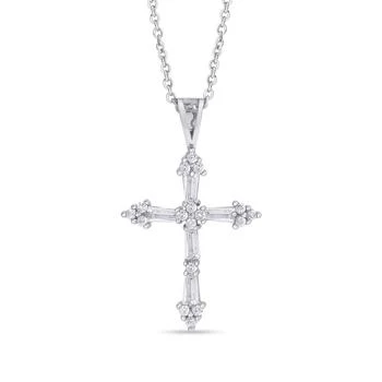 Macy's | Cubic Zirconia Cross Pendant 18" Necklace in Silver Plate or Gold Plate,商家Macy's,价格¥449