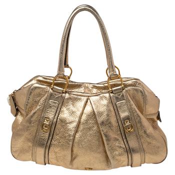 推荐Burberry Metallic Gold Leather Large Prorsum Satchel商品