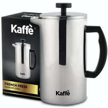 商品Kaffe | Kaffe French Press Coffee Maker. Food-Grade Double-Wall Stainless Steel (6 Cups 0.8L). Extra Filter Included!,商家Verishop,价格¥251图片