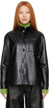 Bottega Veneta | Black Leather Shirt商品图片,独家减免邮费
