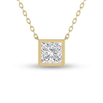 SSELECTS | Lab Grown 1/2 Carat Princess Cut Bezel Set Diamond Solitaire Pendant In 14k Yellow Gold,商家Premium Outlets,价格¥5518
