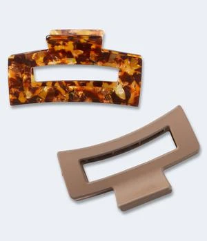 Aeropostale Open Rectangle Claw Hair Clip 2-Pack