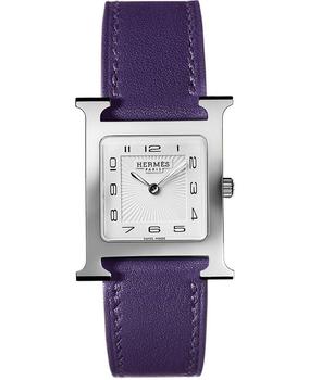 爱马仕手表, Hermes | Hermes H Hour Medium MM Purple Calfskin Leather Women's Watch 036797WW00商品图片 8.2折