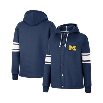 Colosseum | Women's Navy Michigan Wolverines Mia Striped Full-Snap Hoodie Jacket商品图片,