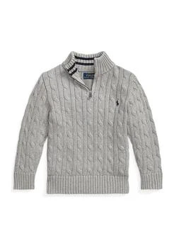 Ralph Lauren | Lauren Childrenswear Boys 8 20 Cable Knit Cotton 1 4 Zip Sweater,商家Belk,价格¥403