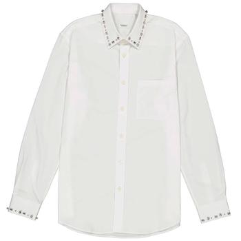 Burberry | Mens White Clacton Classic Fit Embellished Cotton Poplin Dress Shirt商品图片,7折