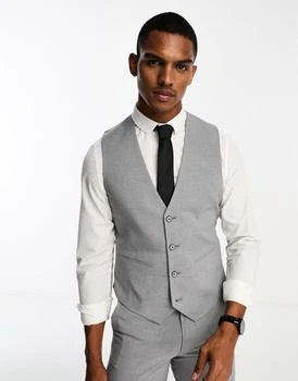 ASOS | ASOS DESIGN slim suit waistcoat in grey,商家ASOS,价格¥295