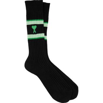 ami短袖海淘, AMI | AMI Logo Intarsia Stripe Detailed Socks商品图片 6.7折