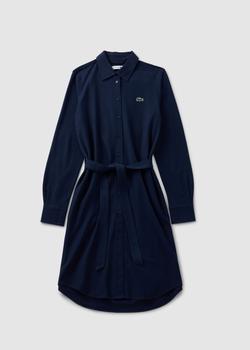 Lacoste | Lacoste Womens Belted Shirt Dress In Navy Blue商品图片,满$175享9折, 满折