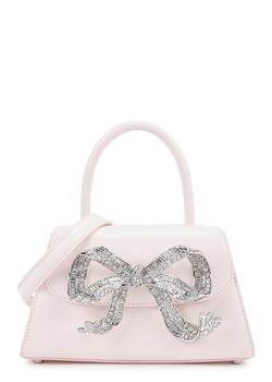 推荐The Bow Bag Mini pink leather top handle bag商品