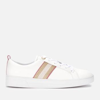 推荐Ted Baker Women's Baily Leather Low Top Trainers - White商品