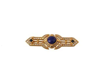 Dolce & Gabbana | Dolce & Gabbana Gold Tone Brass Crystal Embellished Pin Brooch,商家SEYMAYKA,价格¥1253
