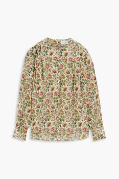 推荐Tina pintucked floral-print silk-crepe blouse商品