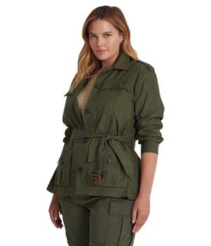 拉夫劳伦夹克推荐, Ralph Lauren | Plus Size Belted Twill Field Jacket商品图片 