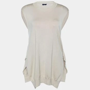 推荐Joseph Beige Wool Knit Cross Back Detail High Low Hem Sleeveless Sweater L商品