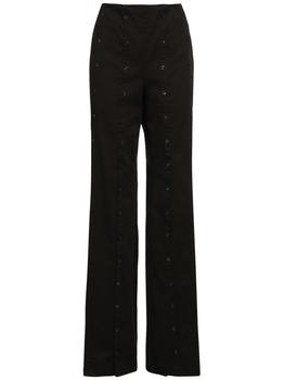 ROCHAS, ROCHAS | Low Rise Cotton Poplin Flared Pants商品图片 6折