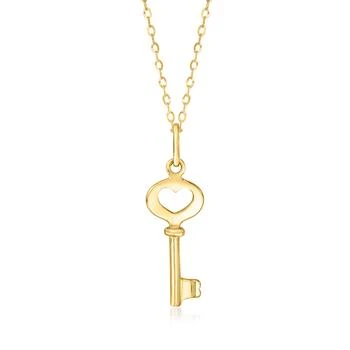 RS Pure | RS Pure by Ross-Simons 14kt Yellow Gold Heart Lock Pendant Necklace,商家Premium Outlets,价格¥1660