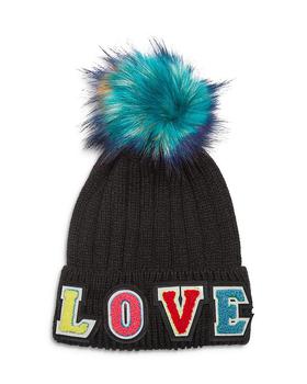 推荐Love Knit Hat with Faux Fur Pom Pom商品