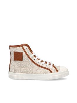 了解罗意威鞋, Loewe | Loewe Women's Beige Cotton Hi Top Sneakers商品图片 