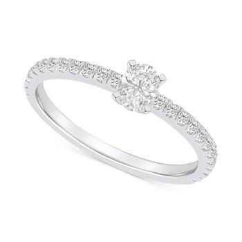 商品Diamond Oval Engagement Ring (1/2 ct. t.w.) in 14k Gold图片