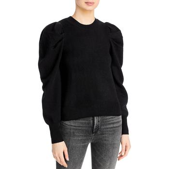 推荐Aqua Womens Puff Sleeves Cashmere Crewneck Sweater商品