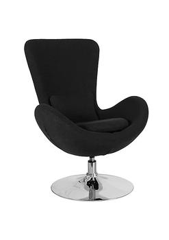 美妆蛋成分, Flash Furniture | Egg Series Black Fabric Side Reception Chair商品图片 