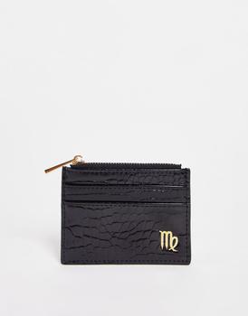 ASOS | ASOS DESIGN virgo zodiac star sign cardholder and purse in black croc商品图片,额外9.5折, 额外九五折