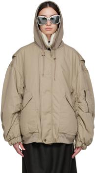 巴黎世家外套推荐, Balenciaga | Beige Cotton Bomber Jacket商品图片 