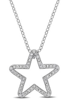 商品DELMAR | Sterling Silver Diamond Pave Star Pendant Necklace - 0.20 ctw,商家Nordstrom Rack,价格¥854图片