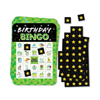 商品Big Dot of Happiness | Game Zone - Picture Bingo Cards and Markers - Pixel Video Game Party or Birthday Party Bingo Game - Set of 18,商家Macy's,价格¥112图片