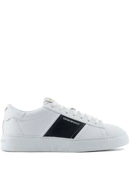 推荐EMPORIO ARMANI - Logo Leather Sneakers商品