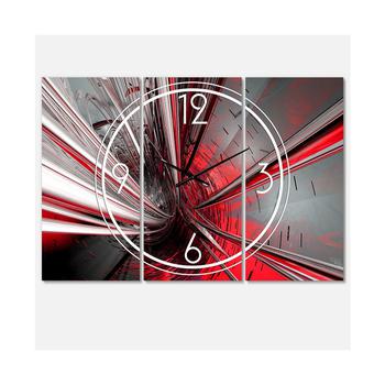 商品Design Art | Designart Modern and Contemporary 3 Panels Metal Wall Clock,商家Macy's,价格¥1039图片