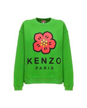 推荐Kenzo Green Jersey Hoodie With Flower Logo Print Woman商品