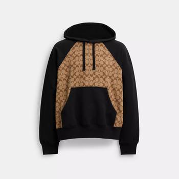 【Coach】Oversized Signature Crest Hoodie ◆国内発送◆ oversized logo embroidered hoodie in cotton in LIGHT HEATHER