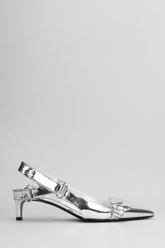 商品Courrèges Racer Mirror Sandals In Silver Polyuretan图片