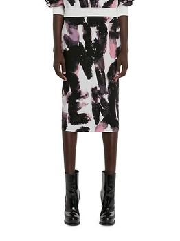 Alexander McQueen | Graphic Brushstroke Sweatshirt Midi-Skirt商品图片,