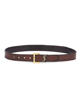 ysl皮带, Yves Saint Laurent | Monogram Aged Leather Belt商品图片 